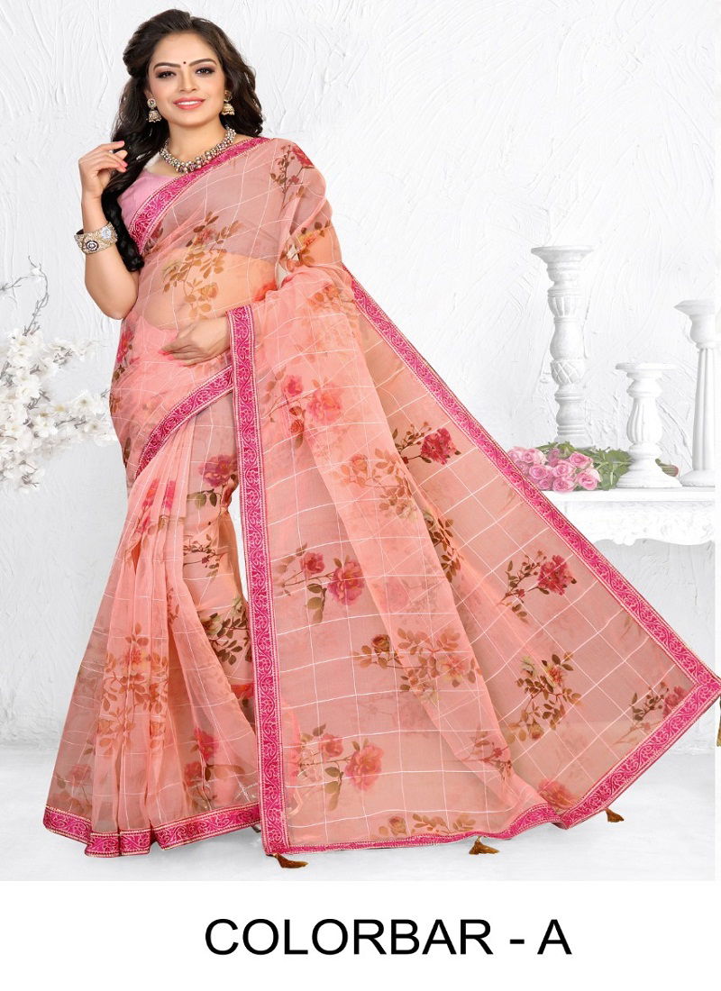 Ronisha Colorbar Latest Fancy Ethnic Wear Festive Wear Stylish Designer Organza Silk Saree Collection